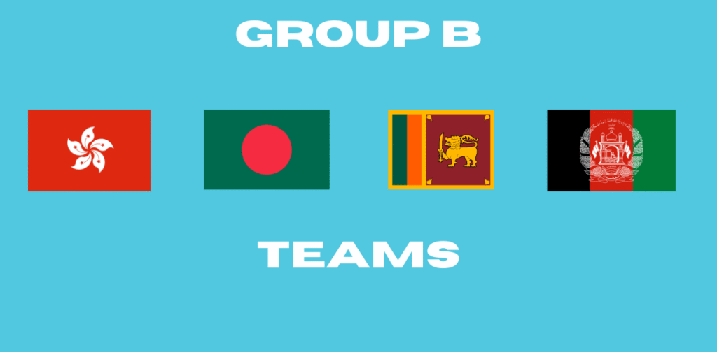 Contains flags of teams playing in group B of Asia Cup 2025
